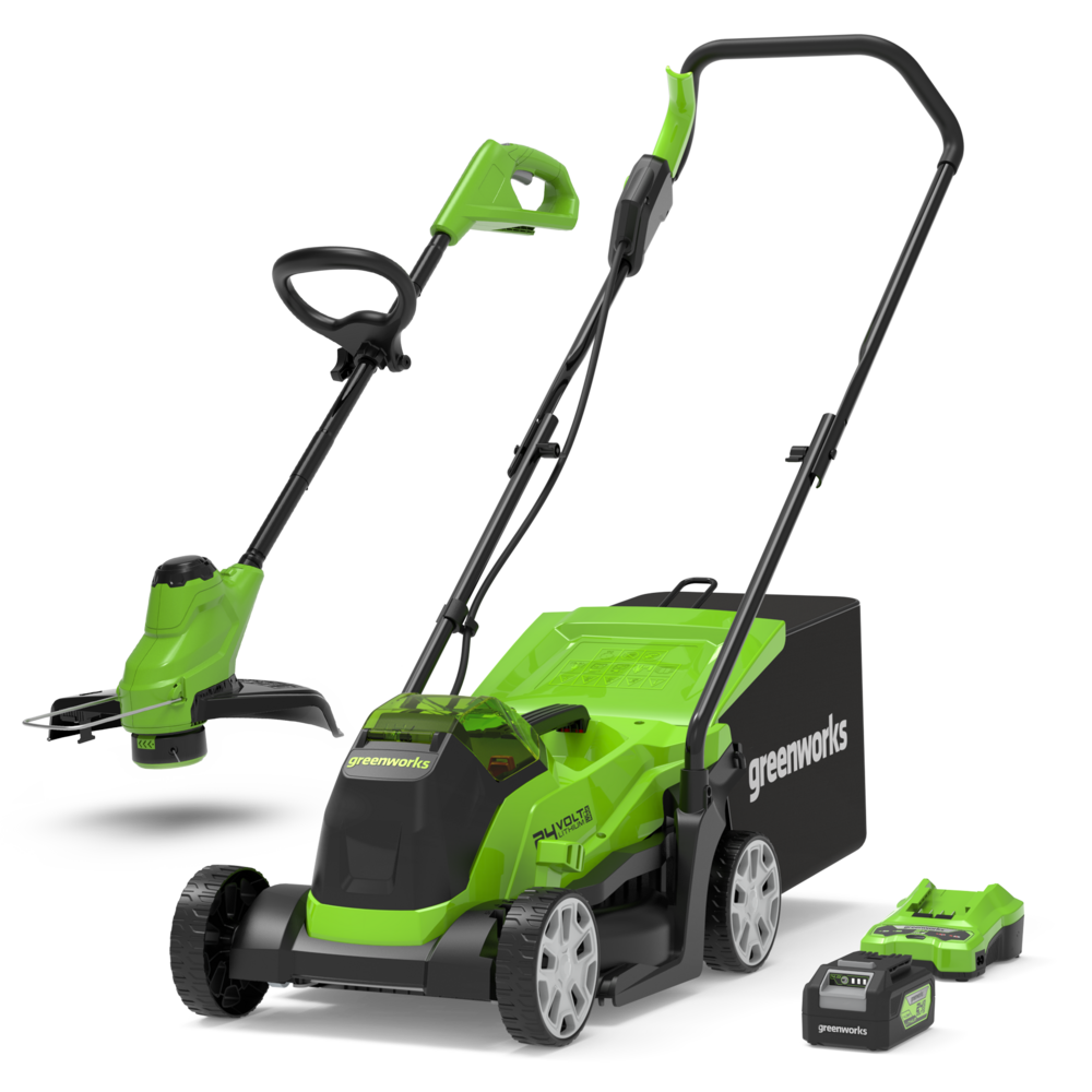 24V Lawn Mower 33cm + Grass Trimmer 25cm Set